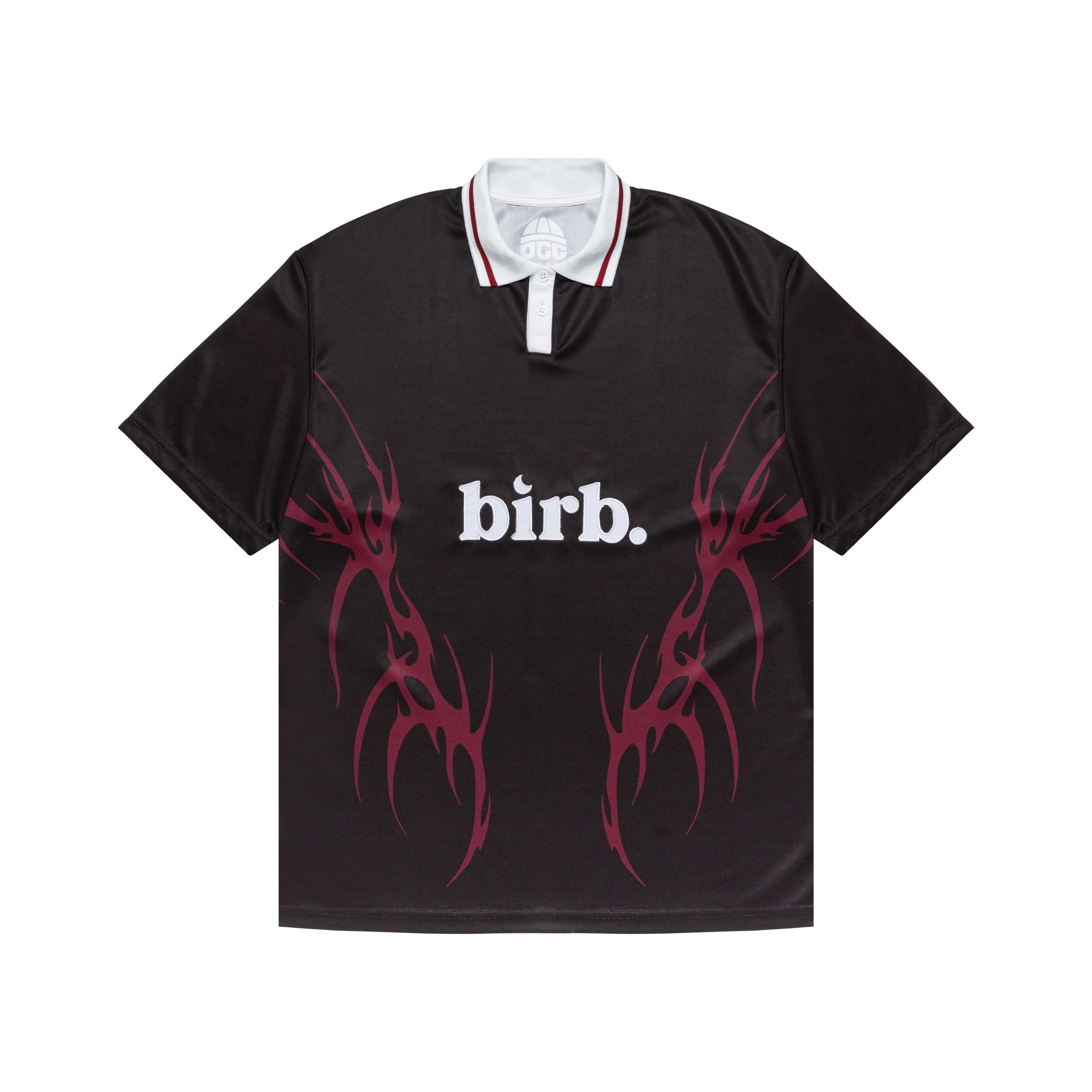 birb Rugby Jersey in Black/Burgundy