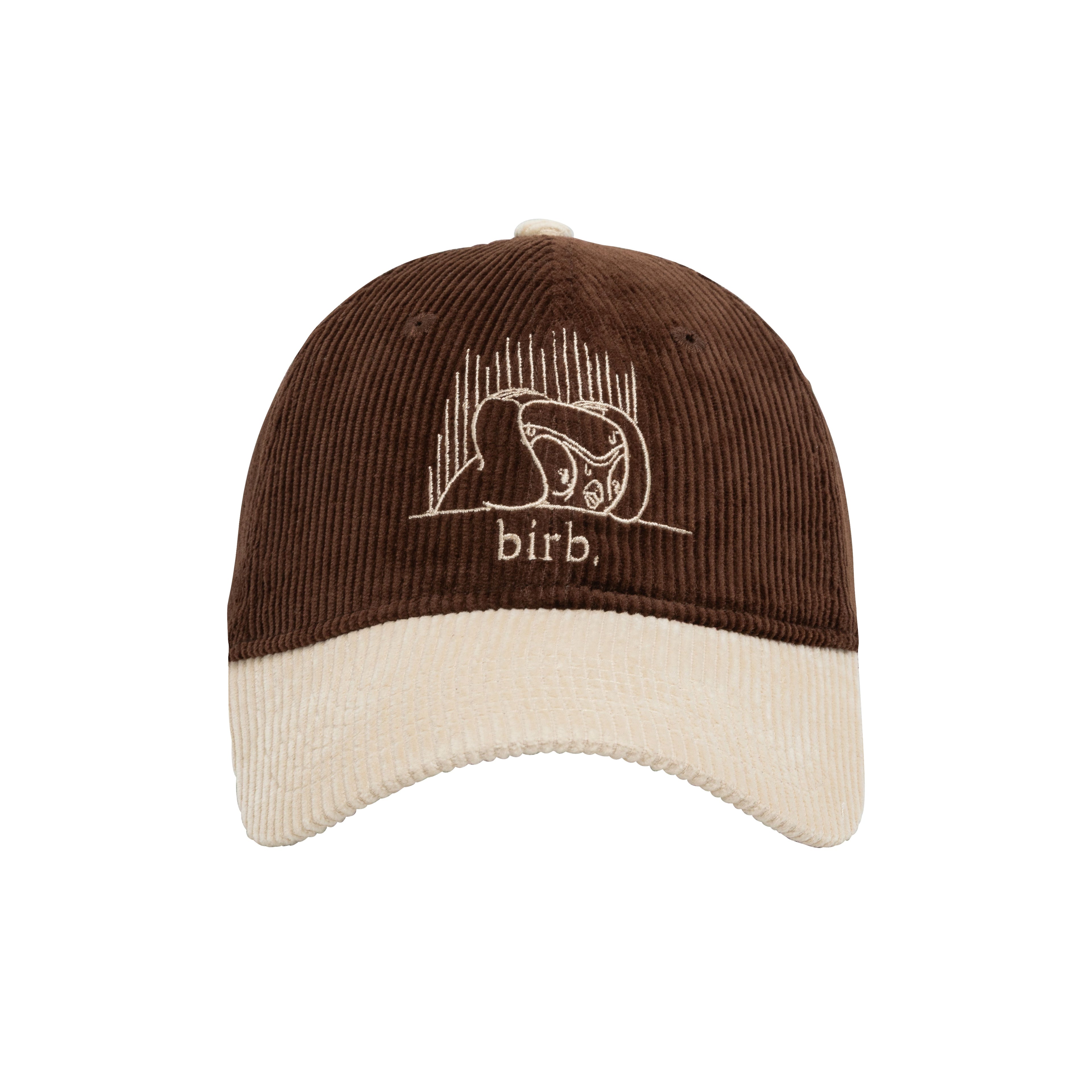 birb Corduroy Cap in Brown/Cream
