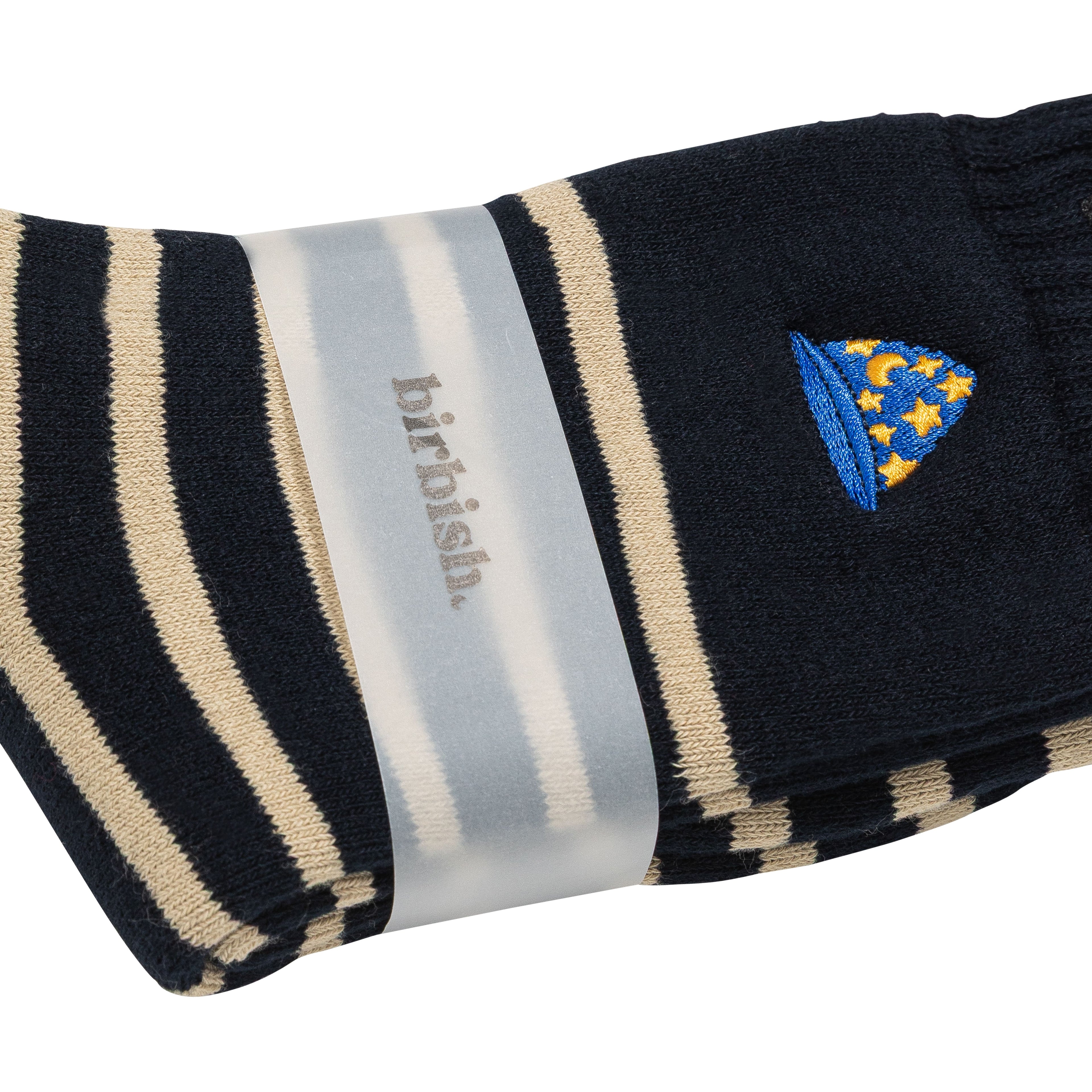 birb Wizard Socks in Navy/Cream
