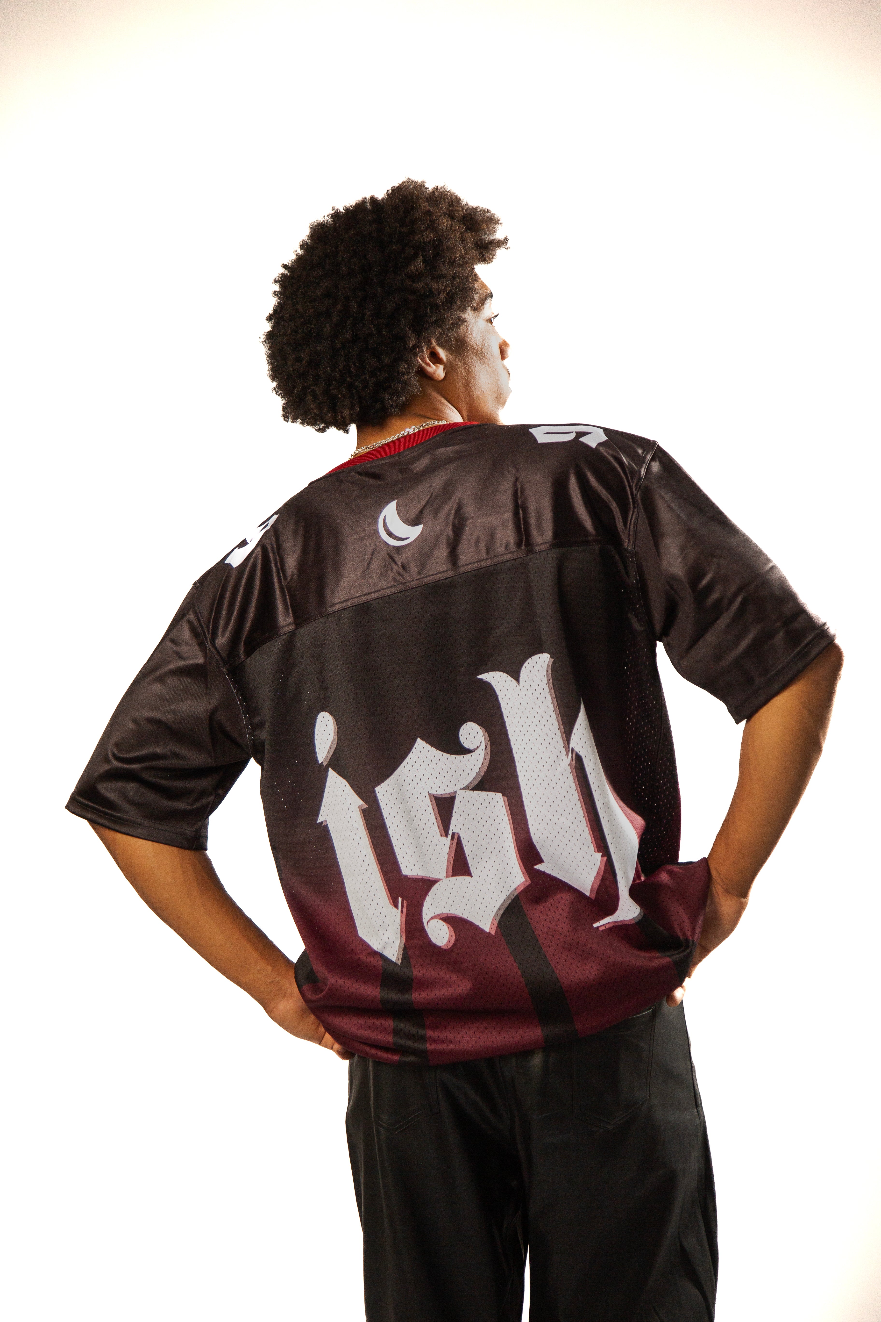 birb Mesh Jersey in Black/Burgundy
