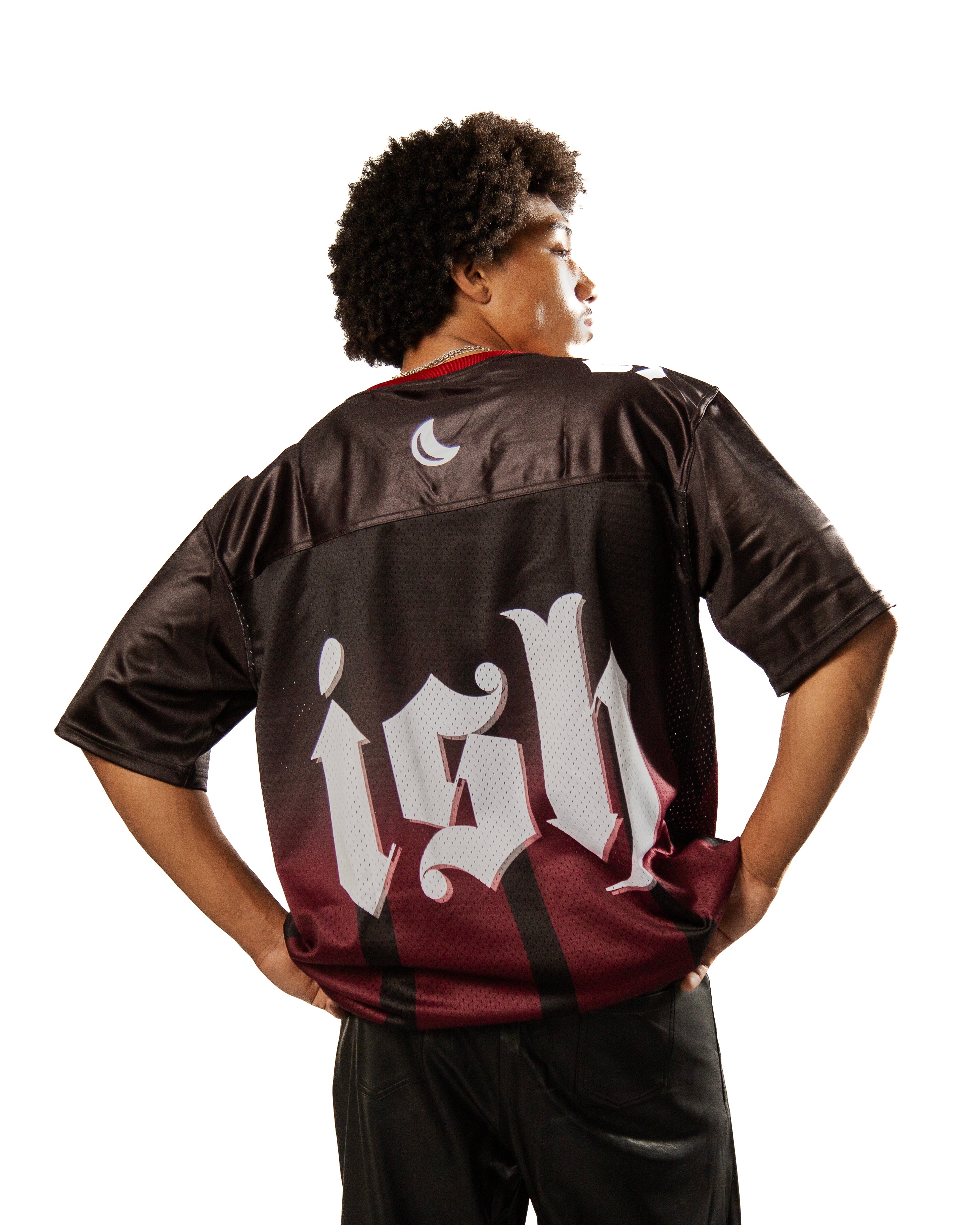 birb Mesh Jersey in Black/Burgundy