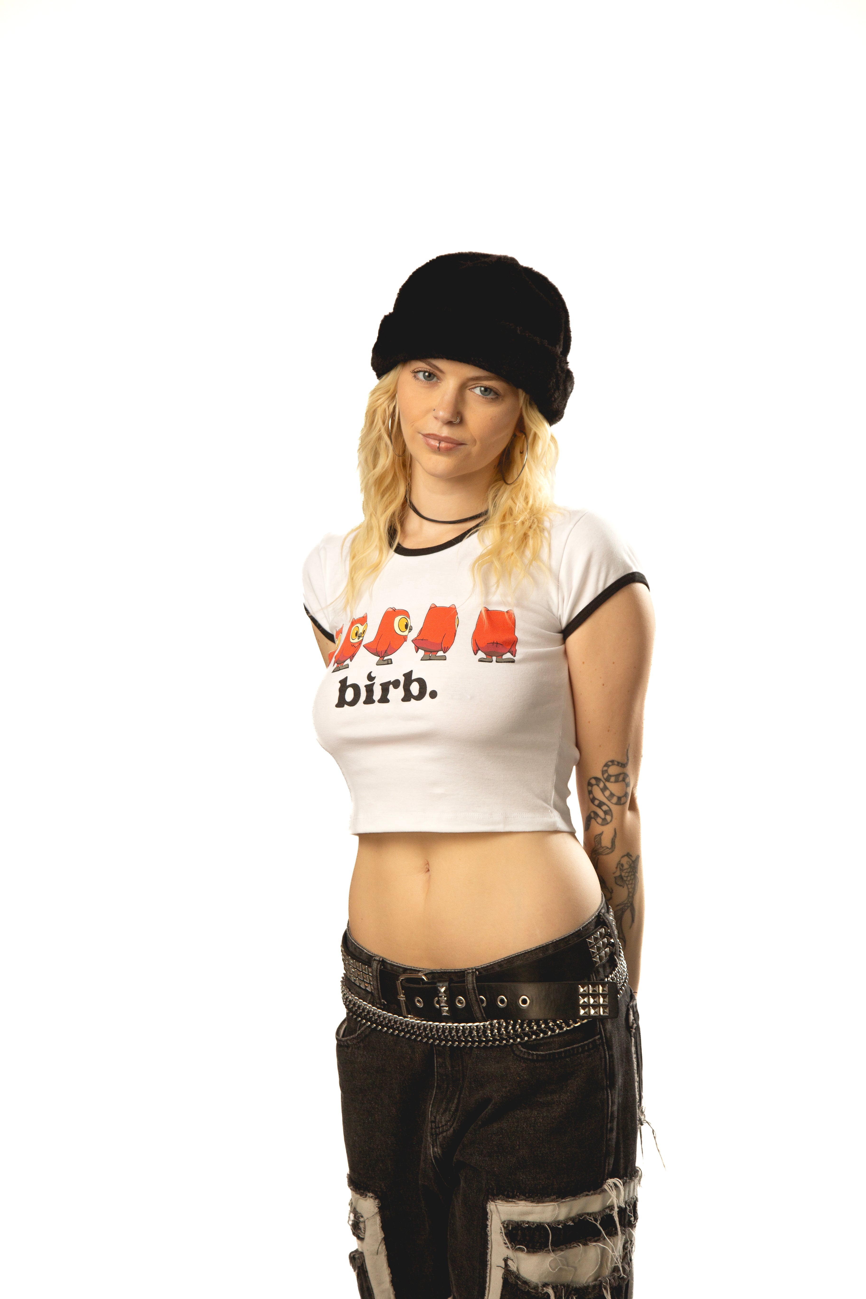 birb Ringer Tee in Red/Black