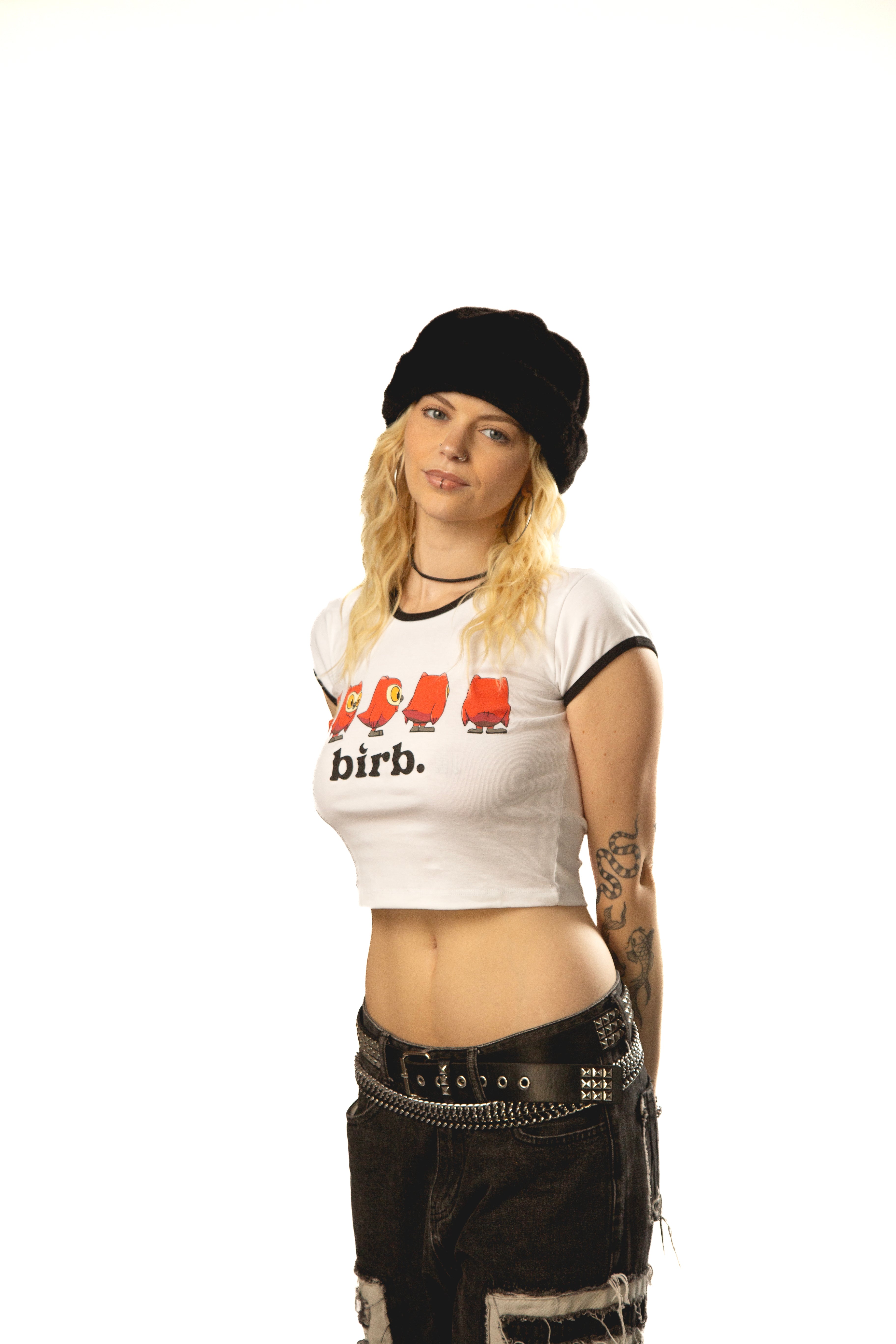 birb Ringer Tee in Red/Black